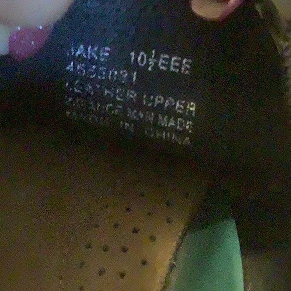 Black LEATHER Oxfords by Bugle Boy Tie Men’s Shoes 10 1/2 WIDE Suede Like - Picture 5 of 5